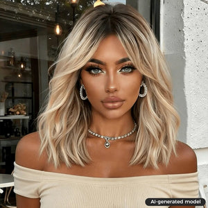 Labhairs Ombre Ash Color Human Hair Loose Curly Bob Apparel & Accessories > Clothing Accessories > Hair Accessories > Wigs > Colorful Wig LABHAIRS® 