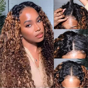 V Part Ombre Highlight Curly High Thickness No Lace Beginner Friendly Wig LABHAIRS® 