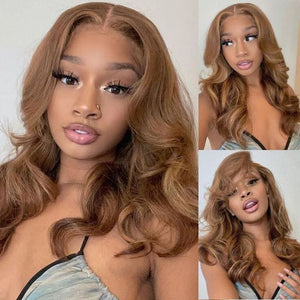 5*5 Top Swiss HD Lace Brown Color Wavy Human Hair Wig Apparel & Accessories > Clothing Accessories > Hair Accessories > Wigs > Lace Front Bob Wig LABHAIRS® 