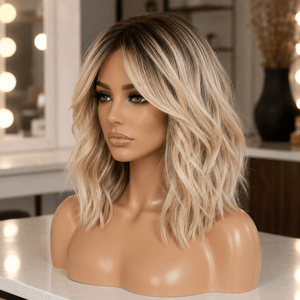 Labhairs Ombre Ash Color Human Hair Loose Curly Bob Apparel & Accessories > Clothing Accessories > Hair Accessories > Wigs > Colorful Wig LABHAIRS® 