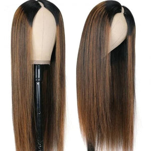 Ombre Color Straight V Part Beginner Friendly Human Hair Wig LABHAIRS® 
