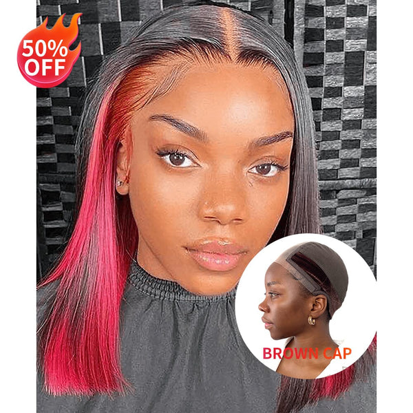 50% OFF Burgundy Red BOB | Transparent Lace | 150% Density Apparel & Accessories > Clothing Accessories > Hair Accessories > Wigs > Colorful Wig LABHAIRS® Bob+Brown Cap(S) 4*4 Transparent Lace 10inch