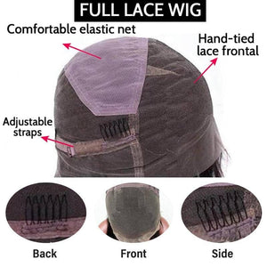 Reddish Brown Bouncy Curly Full Transparent Lace Human Hair Lace Wig Apparel & Accessories > Clothing Accessories > Hair Accessories > Wigs > Lace Front Bob Wig LABHAIRS® 