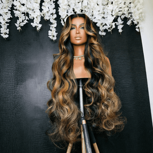 Ombre Highlight 250% Density Top Swiss HD Lace Human Hair Wig Apparel & Accessories > Clothing Accessories > Hair Accessories > Wigs > Lace Front Bob Wig LABHAIRS® 