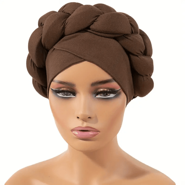 3 Color Braid Twist Turban Cap Soft Solid Color Elegant Head Wrap（Black Coffee Blue） Apparel & Accessories > Clothing Accessories > Hair Accessories > Wig Accessories > Tools & Accessories LABHAIRS® 