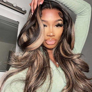 Raw Hair Loose Body Wave Ombre Highlight Top Swiss HD Lace Front Wig Apparel & Accessories > Clothing Accessories > Hair Accessories > Wigs > 13x6-lace-front-wig LABHAIRS® 