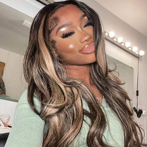 Raw Hair Loose Body Wave Ombre Highlight Top Swiss HD Lace Front Wig Apparel & Accessories > Clothing Accessories > Hair Accessories > Wigs > 13x6-lace-front-wig LABHAIRS® 