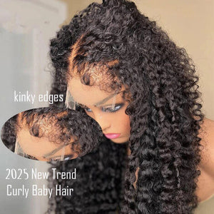 Around Curly Baby Hair 360 Top Swiss HD Lace Kinky Curly Human Hair Wig Apparel & Accessories > Clothing Accessories > Hair Accessories > Wigs > Lace Front Bob Wig LABHAIRS® 