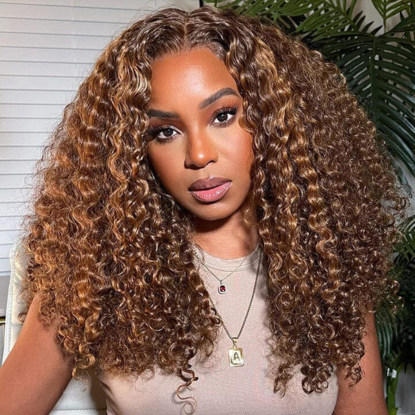 200% Density 5x5 Top Glueless Swiss HD Lace Ombre Kinky Curly Wig Apparel & Accessories > Clothing Accessories > Hair Accessories > Wigs > 5x5 Top Swiss HD Lace Closure Wig LABHAIRS® 