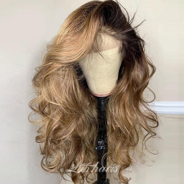 50%OFF Ombre Honey Blonde 360 Top Swiss HD Lace Frontal Wig Human Hair Wig | Loose Body Wave Apparel & Accessories > Clothing Accessories > Hair Accessories > Wigs > 13x6-lace-front-wig LABHAIRS® 