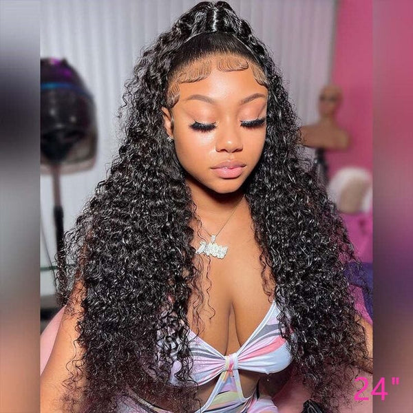 Clean Bleached Knots Free Part 360 Top Swiss HD Lace Frontal Wig Human Hair 150% Density | Deep Curly Labhairs Apparel & Accessories > Clothing Accessories > Hair Accessories > Wigs > 360 Lace Wigs LABHAIRS® 