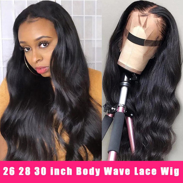 Long Wig 250% Density 13*6 Lace Front Human Hair Wigs Lab Hairs Body Wave 13*6 Transparent Lace 26inch