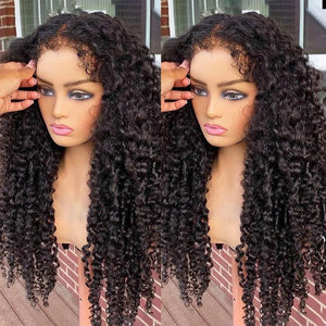 Labhairs New Curly Baby Hair|Water Wave |180% Density| 4x4 Transparent Lace Apparel & Accessories > Clothing Accessories > Hair Accessories > Wigs > Lace Front Bob Wig LABHAIRS? 