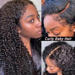 New Curly Baby Hair Top Swiss HD Lace Kinky Curly Human Hair Wig Apparel & Accessories > Clothing Accessories > Hair Accessories > Wigs > Lace Front Bob Wig LABHAIRS® 