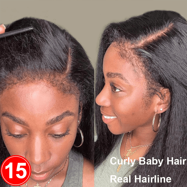 Labhairs New Curly Baby Hair| Kinky Straight|180% Density|13*6 Top Swiss HD Lace Apparel & Accessories > Clothing Accessories > Hair Accessories > Wigs > Lace Front Bob Wig LABHAIRS® 