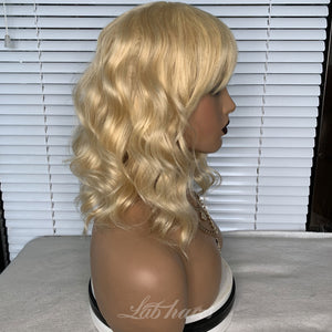 Hair Bob Wig With Bang Deep Wave | 1b/99j/613 Apparel & Accessories > Clothing Accessories > Hair Accessories > Wigs > Lace Front Bob Wig LABHAIRS® 