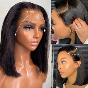 Silky Straight No Short Hair Top Swiss HD Lace Human Hair Bob Wig Apparel & Accessories > Clothing Accessories > Hair Accessories > Wigs > 5x5 Top Swiss HD Lace Closure Wig LABHAIRS® 