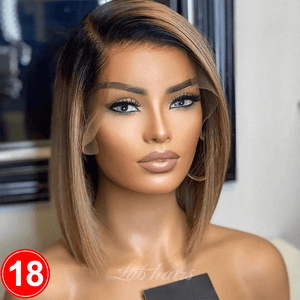 Short BOB | Highlight | Top Swiss HD Lace | 13x4 Lace Front | 180% Density Apparel & Accessories > Clothing Accessories > Hair Accessories > Wigs > Colorful Wig LABHAIRS® 