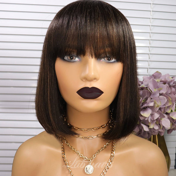 Luxury Vortex Style Straight Bob With Bang 10inch Apparel & Accessories > Clothing Accessories > Hair Accessories > Wigs > Lace Front Bob Wig LABHAIRS® Highlight(Mix1b/30) 