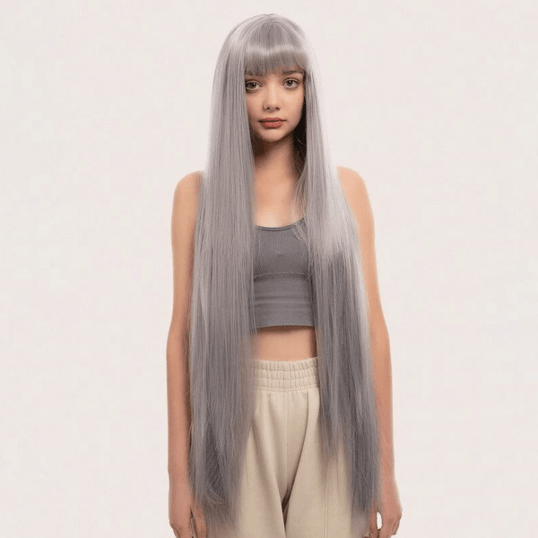 Cosplay Long Grey Straight Synthetic Hair Fashion |Labhairs Apparel & Accessories > Clothing Accessories > Hair Accessories > Wigs > Lace Front Bob Wig LABHAIRS? 