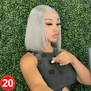Grey BOB | 13x4 Lace Front | Transparent Lace | 180% Density Apparel & Accessories > Clothing Accessories > Hair Accessories > Wigs > Colorful Wig Colorful Wi LABHAIRS® 