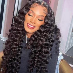 360 Top Swiss HD Lace Frontal With Self-grown Hairline Human Hair Loose Deep Wave Wig Apparel & Accessories > Clothing Accessories > Hair Accessories > Wigs > 360 Lace Wigs LABHAIRS® 