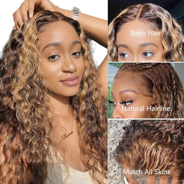 Blonde Highlight Piano Color Human Hair Top Swiss HD Lace Front Wig | Straight |Loose Body Wave | Deep Wave Apparel & Accessories > Clothing Accessories > Hair Accessories > Wigs > 13x6-lace-front-wig LABHAIRS® 