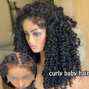 Labhairs New Curly Baby Hair|Water Wave |180% Density| 4x4 Transparent Lace Apparel & Accessories > Clothing Accessories > Hair Accessories > Wigs > Lace Front Bob Wig LABHAIRS? 