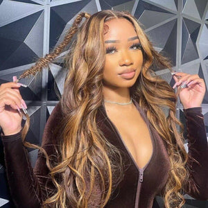 Blonde Highlight Piano Color Human Hair Top Swiss HD Lace Front Wig | Straight |Loose Body Wave | Deep Wave Apparel & Accessories > Clothing Accessories > Hair Accessories > Wigs > 13x6-lace-front-wig LABHAIRS® 