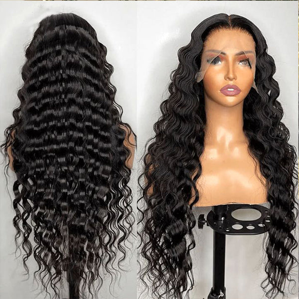 Deep Wave | 4x4 Lace Closure | Transparent Lace | 180% Density Apparel & Accessories > Clothing Accessories > Hair Accessories > Wigs > 13x6-lace-front-wig Lab LABHAIRS? 