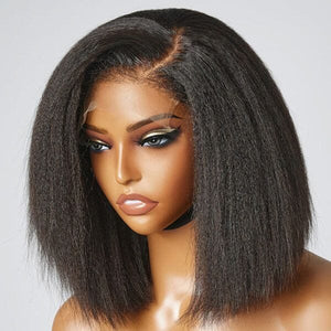 Top HD Lace New Curly Baby Hair Kinky Straight Bob Human Hair Wig Apparel & Accessories > Clothing Accessories > Hair Accessories > Wigs > Lace Front Bob Wig LABHAIRS® 