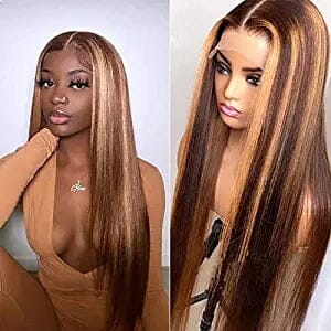 Highlight Color | Straight 180% Density | 4x4 Transparent Closure Lace LABHAIRS® 