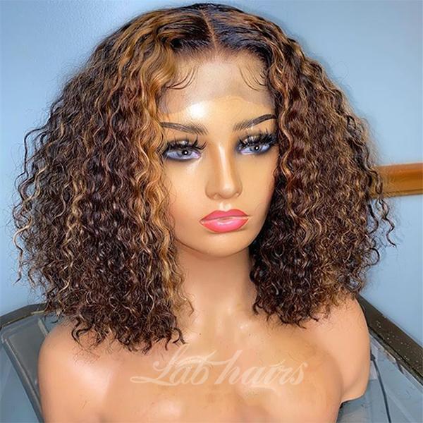 Top Swiss HD Lace Ombre Honey Blonde Bob Wig Lace Front Human Hair Wigs Apparel & Accessories > Clothing Accessories > Hair Accessories > Wigs > Colorful Wig LABHAIRS® 