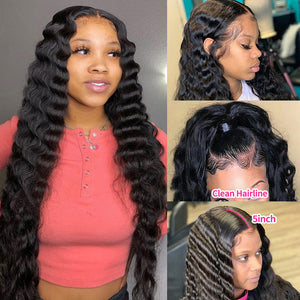 5x5 Top 100% Glueless Swiss HD Lace Wig With Clean Hairline | Deep Wave Apparel & Accessories > Clothing Accessories > Hair Accessories > Wigs > 5x5 Top Swiss HD Lace Closure Wig LABHAIRS® 