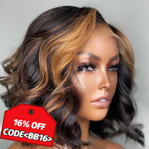 13*4 Top Swiss HD Lace Ombre Highlight Human Hair Bob Wig | Queen Wave Apparel & Accessories > Clothing Accessories > Hair Accessories > Wigs > Colorful Wig LABHAIRS® 
