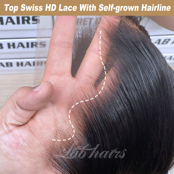Undetectable 13*6 Top Swiss Lace With Self-grown Hairline Silky Straight Human Hair Wig Apparel & Accessories > Clothing Accessories > Hair Accessories > Wigs > 13x6-lace-front-wig LABHAIRS® 