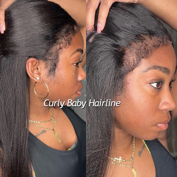 Labhairs New Curly Baby Hair| Kinky Straight|180% Density|13*6 Top Swiss HD Lace Apparel & Accessories > Clothing Accessories > Hair Accessories > Wigs > Lace Front Bob Wig LABHAIRS? 