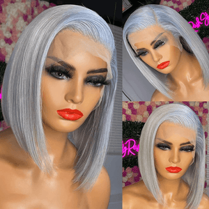 Grey BOB | 13x4 Lace Front | Transparent Lace | 180% Density Apparel & Accessories > Clothing Accessories > Hair Accessories > Wigs > Colorful Wig Colorful Wi LABHAIRS® 