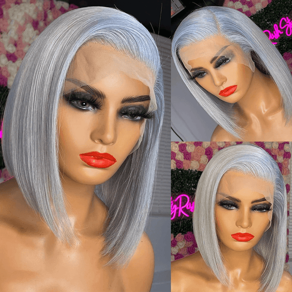 Grey BOB | 13x4 Lace Front | Transparent Lace | 180% Density Apparel & Accessories > Clothing Accessories > Hair Accessories > Wigs > Colorful Wig Colorful Wi LABHAIRS® 