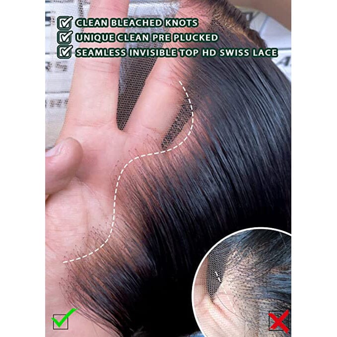 Labhairs Deep Curly Clean Bleached Knots Full Lace Human Hair Wigs