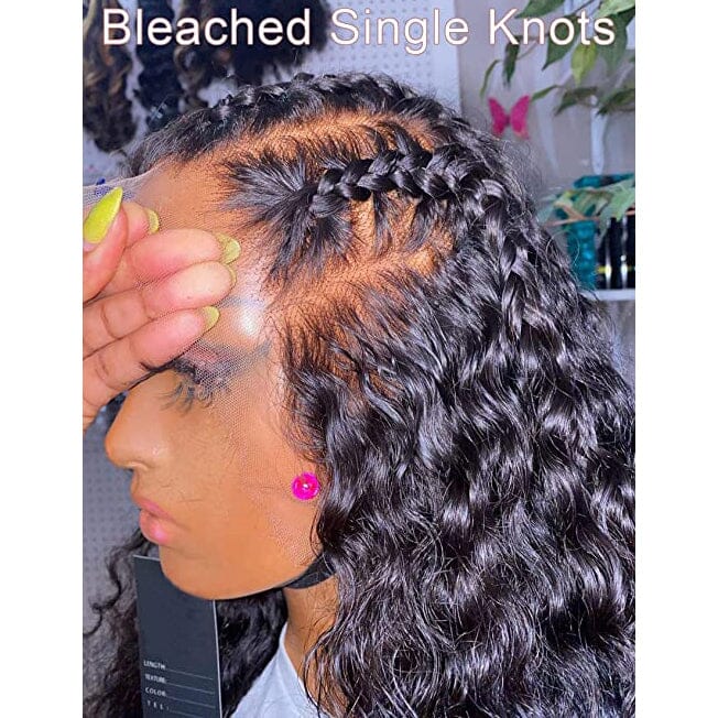 Labhairs Deep Curly Clean Bleached Knots Full Lace Human Hair Wigs