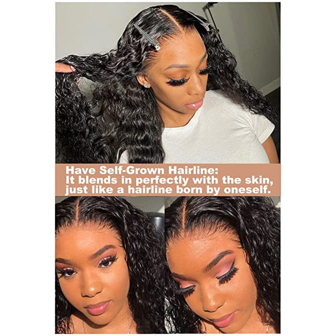 Labhairs Deep Curly Clean Bleached Knots Full Lace Human Hair Wigs