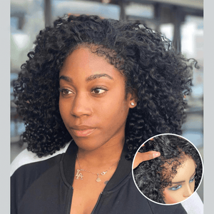 13*4 Top HD Lace New Curly Baby Hair Kinky Curly Bob Human Hair Wig Apparel & Accessories > Clothing Accessories > Hair Accessories > Wigs > Lace Front Bob Wig LABHAIRS® 