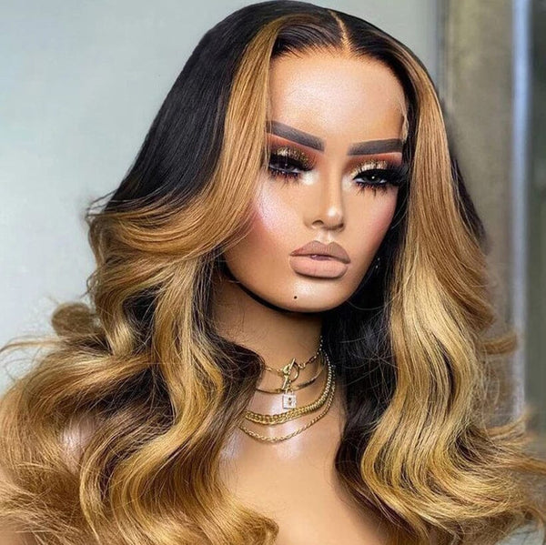 Ombre Highlight Human Hair Top Swiss HD Lace Wig| Loose Body Wave Apparel & Accessories > Clothing Accessories > Hair Accessories > Wigs > 13x6-lace-front-wig LABHAIRS® 