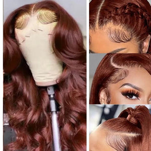 New Reddish Brown Top Swiss HD Lace Loose Body Wave Wig Apparel & Accessories > Clothing Accessories > Hair Accessories > Wigs > 13x6-lace-front-wig LABHAIRS® 