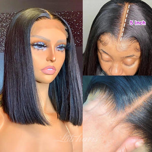 Tiktok12 Top Swiss HD Lace Front Bob Wig 200% Density With Clean Bleached Knots | Bob Straight Apparel & Accessories > Clothing Accessories > Hair Accessories > Wigs > 5x5 Top Swiss HD Lace Closure Wig LABHAIRS® 