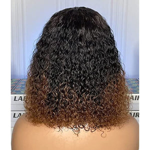 Labhairs Ombre Kinky Curly Bob 4x4 Transparent Lace Closure Wigs Human Hair LABHAIRS® 