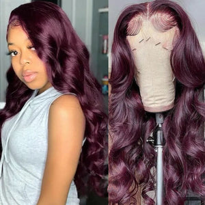 Dark 99J Color Transparent Lace Front Human Hair Lace Front Wig Apparel & Accessories > Clothing Accessories > Hair Accessories > Wigs > 13x6-lace-front-wig LABHAIRS® 