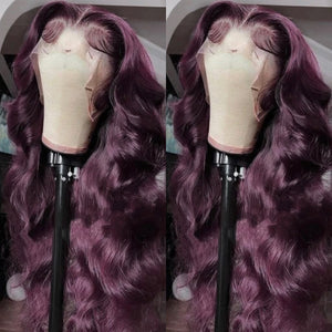 Dark 99J Color Transparent Lace Front Human Hair Lace Front Wig Apparel & Accessories > Clothing Accessories > Hair Accessories > Wigs > 13x6-lace-front-wig LABHAIRS® 
