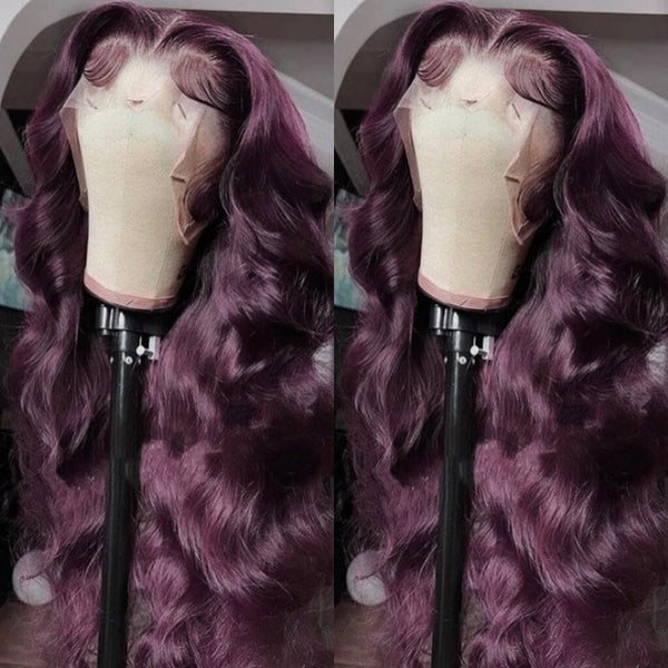 Dark 99J Color Transparent Lace Front Human Hair Lace Front Wig Apparel & Accessories > Clothing Accessories > Hair Accessories > Wigs > 13x6-lace-front-wig LABHAIRS® 